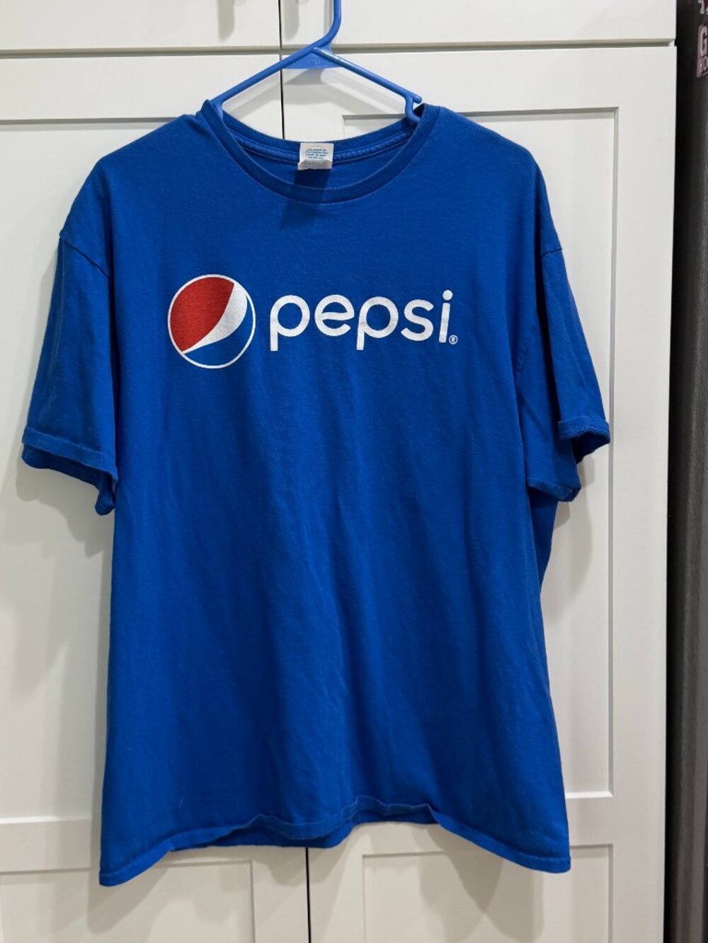 Men's Delta Pro Weight T-Shirt, XL, Short Sleeve, Blue, Pepsi Logo, 100% Cotton